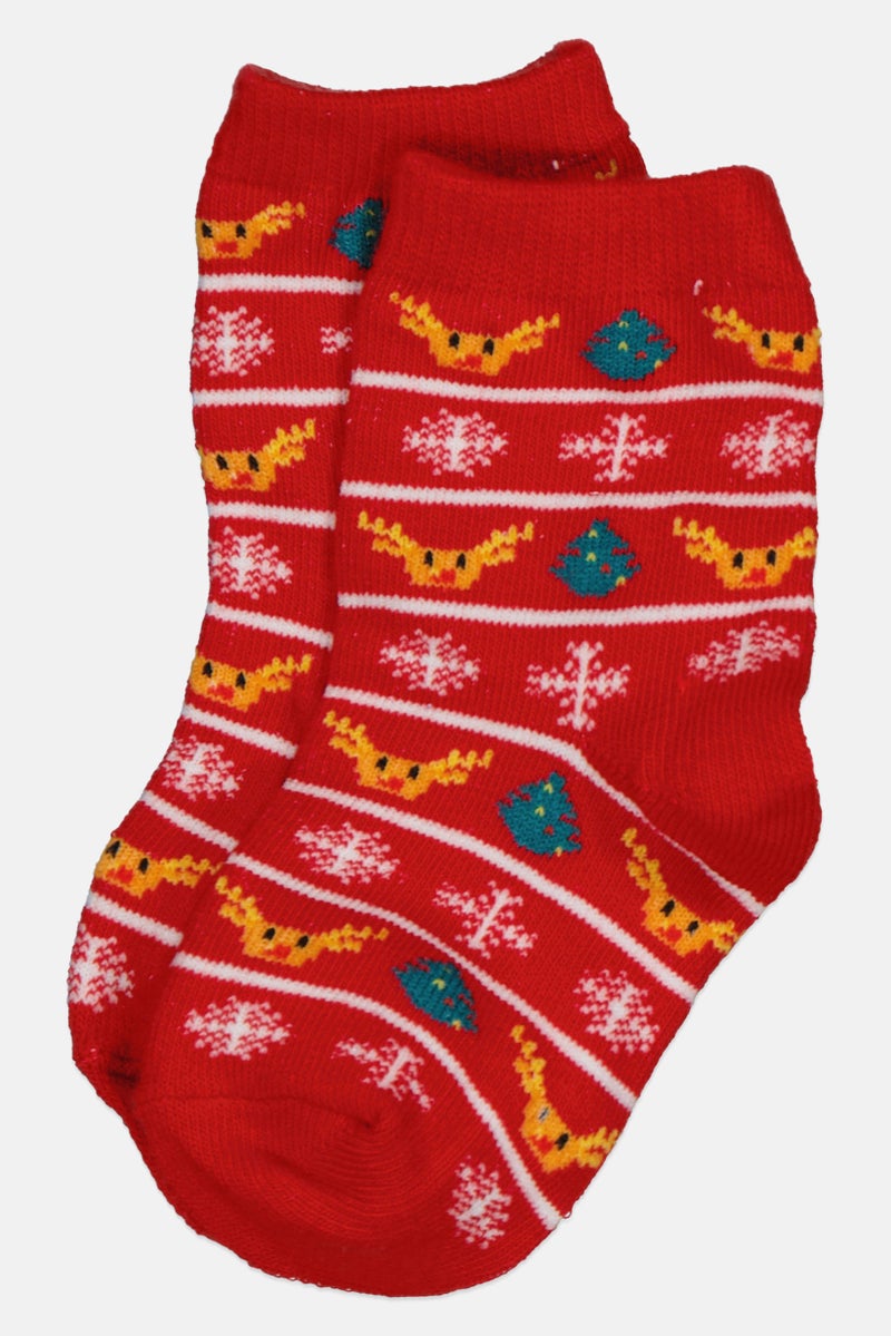 Lefties Toddlers Boy Allover Printed Socks, Red - Image 3